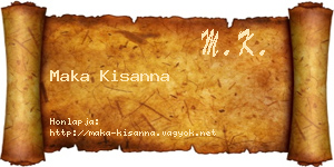 Maka Kisanna névjegykártya