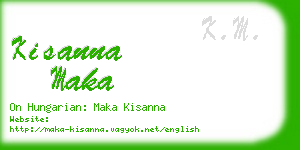 kisanna maka business card
